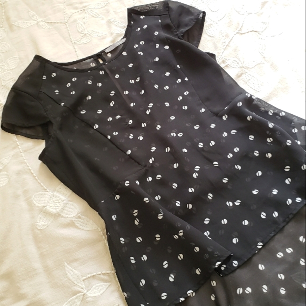 Sheer peplum shirt